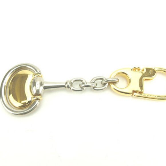 Authentic Gucci key ring Key holder Logo Silver Gold Woman - Picture 4 of 5